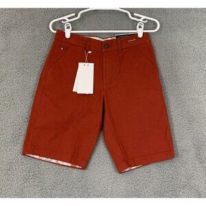 Eighthavenue Men's Chino Shorts Red Flat Front Multiple Pockets Size 28